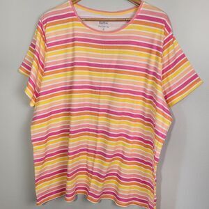 Croft & Barrow Tee Shirt Womens 3X Cotton Pullover  Short Sleeve